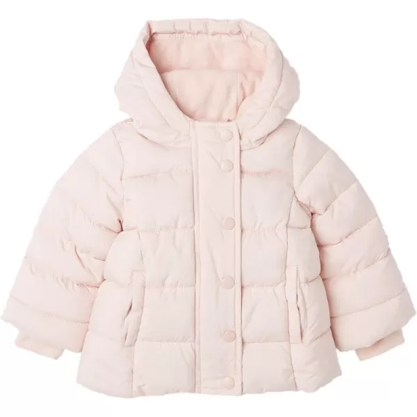 Amazon Essentials Babies Toddlers and Girls Heavyweight Hooded Puffer JacketLight Mauve