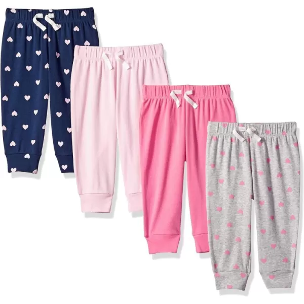 4 Grey Hearts/Light Pink/Navy/Pink