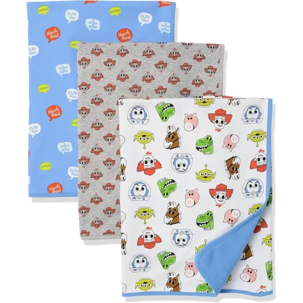 Amazon Essentials Boys Baby Disney  Marvel  Star Wars Swaddle Blankets3pack Toy Story Play Nice