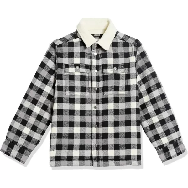 Amazon Essentials Boys Flannel Shirt JacketIvory Buffalo Check