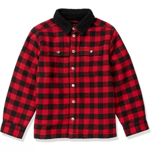 Amazon Essentials Boys Flannel Shirt JacketRed Buffalo Check