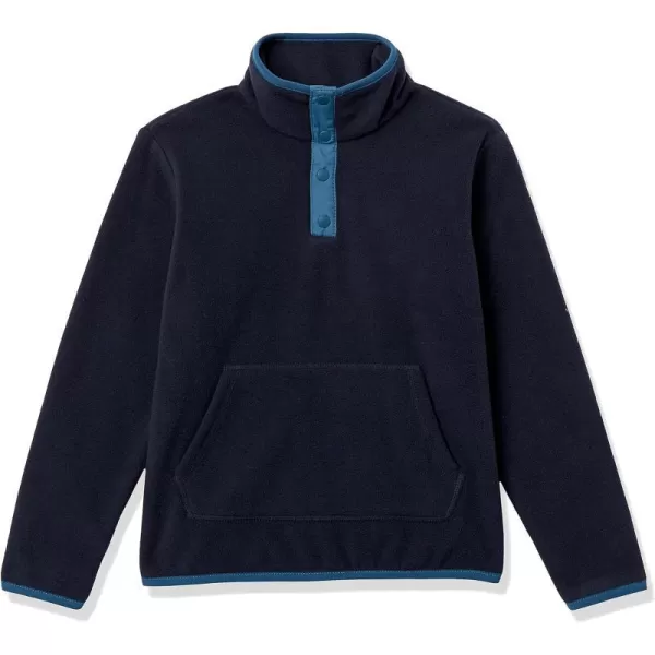 Amazon Essentials Boys Polar Fleece Snap Placket Pullover JacketNavy