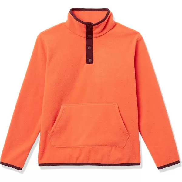 Amazon Essentials Boys Polar Fleece Snap Placket Pullover JacketOrange