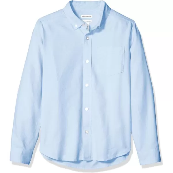 Amazon Essentials Boys Uniform Classic Fit LongSleeve Woven Oxford ShirtBlue