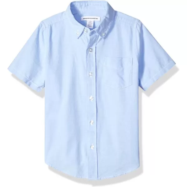 Amazon Essentials Boys Uniform ShortSleeve Woven Oxford ButtonDown ShirtBlue