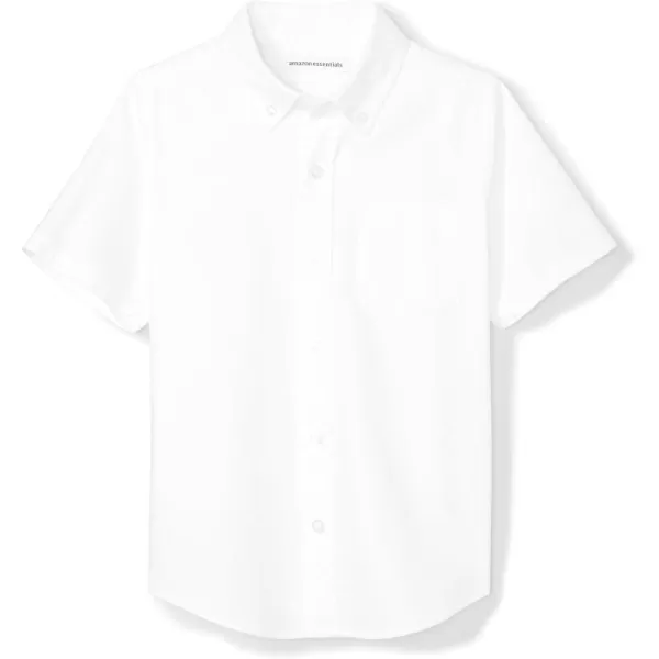 Amazon Essentials Boys Uniform ShortSleeve Woven Oxford ButtonDown ShirtWhite