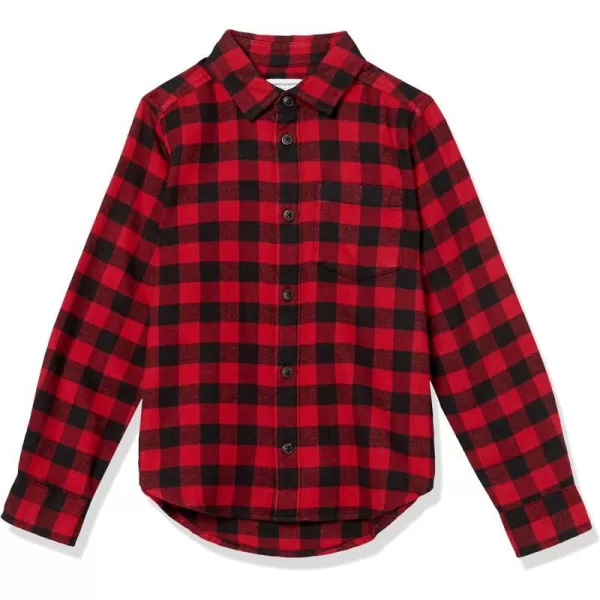 Amazon Essentials Boys and Toddlers Flannel ShirtRed Buffalo Check