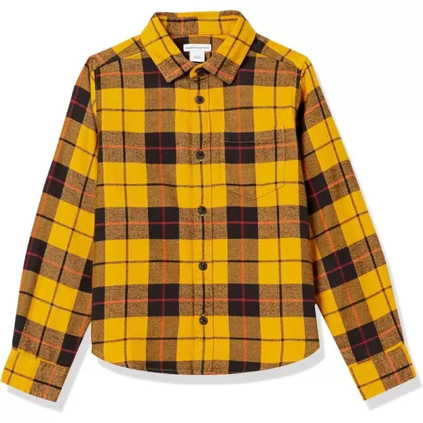 Amazon Essentials Boys and Toddlers Flannel ShirtYellow Plaid