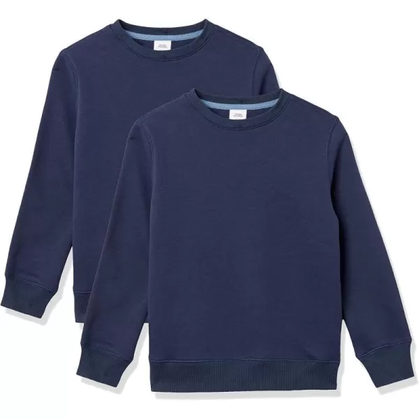 Amazon Essentials Boys and Toddlers Fleece CrewNeck Sweatshirts Multipacks2 Navy