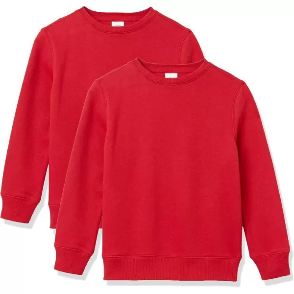 Amazon Essentials Boys and Toddlers Fleece CrewNeck Sweatshirts Multipacks2 Red