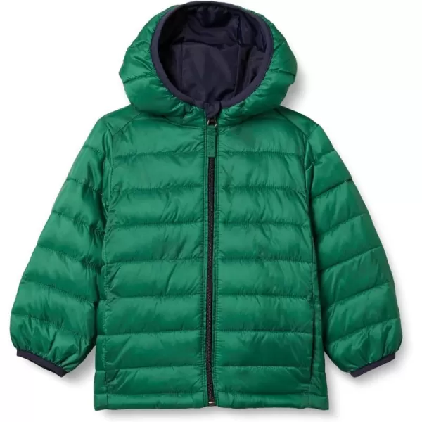 Amazon Essentials Boys and Toddlers Lightweight WaterResistant Packable Hooded Puffer CoatGreen