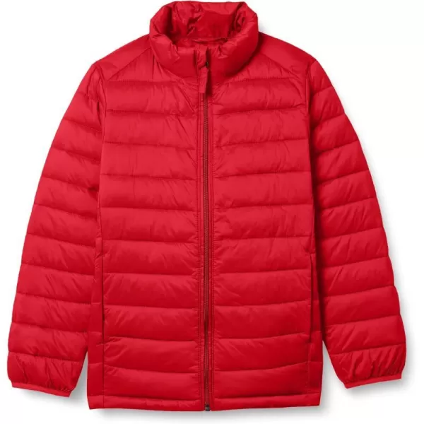 Amazon Essentials Boys and Toddlers Lightweight WaterResistant Packable Puffer JacketRed