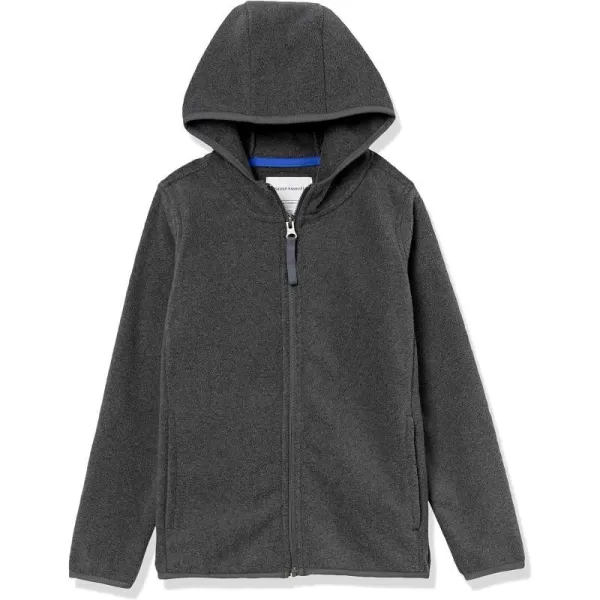 Amazon Essentials Boys and Toddlers Polar Fleece FullZip Hooded JacketCharcoal