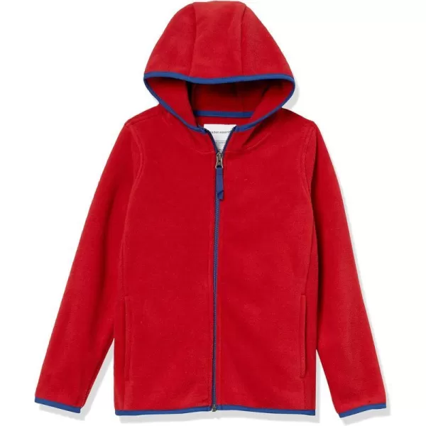 Amazon Essentials Boys and Toddlers Polar Fleece FullZip Hooded JacketRed