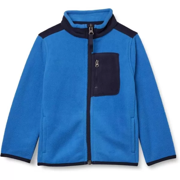 Amazon Essentials Boys and Toddlers Polar Fleece FullZip Mock JacketPolyester Blue