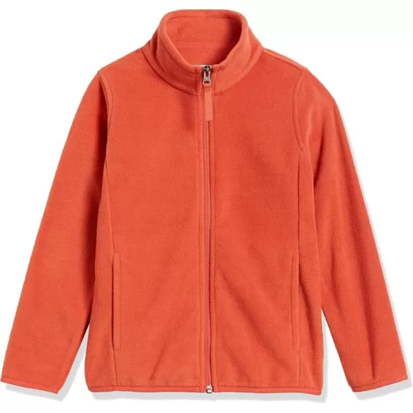 Amazon Essentials Boys and Toddlers Polar Fleece FullZip Mock JacketPolyester Bright Orange