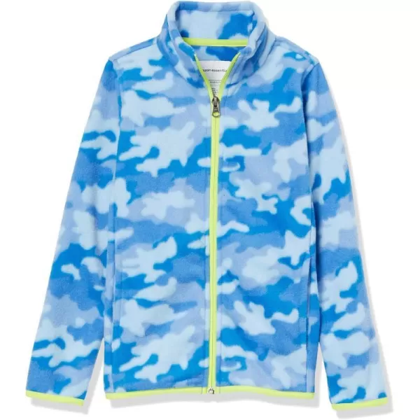 Amazon Essentials Boys and Toddlers Polar Fleece FullZip Mock JacketPolyester Cobalt Blue Camo