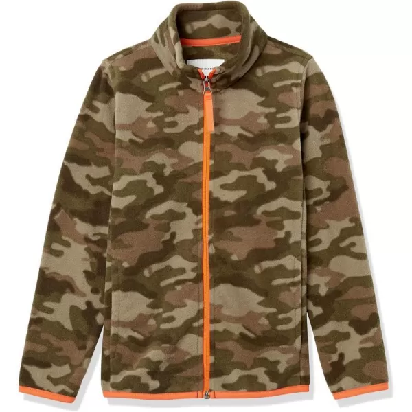 Polyester Green Orange Camo Print