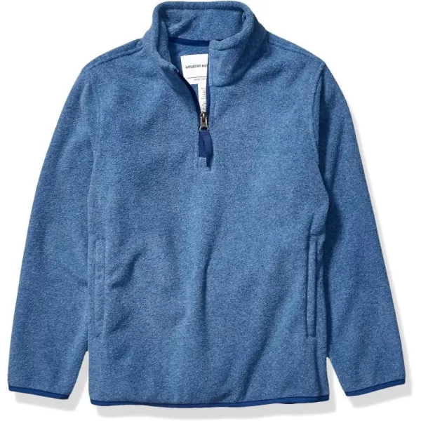 Amazon Essentials Boys and Toddlers Polar Fleece QuarterZip Pullover JacketPolyester Blue Heather