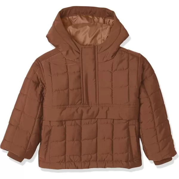 Amazon Essentials Boys and Toddlers Quilted Anorak JacketDeep Brown