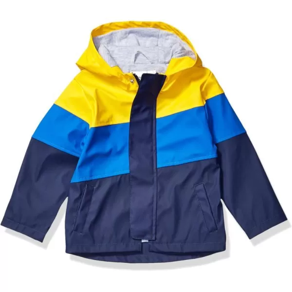 Amazon Essentials Boys and Toddlers Rain Coat Jacket Previously Spotted ZebraYellowNavy Color Block