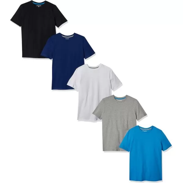 Amazon Essentials Boys and Toddlers ShortSleeve TShirts Multipacks5 Blue