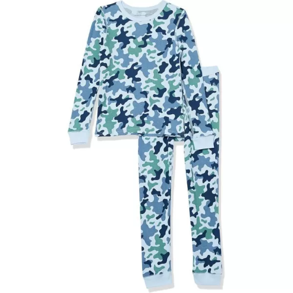 Amazon Essentials Boys and Toddlers Thermal Long Underwear SetBlue Camo