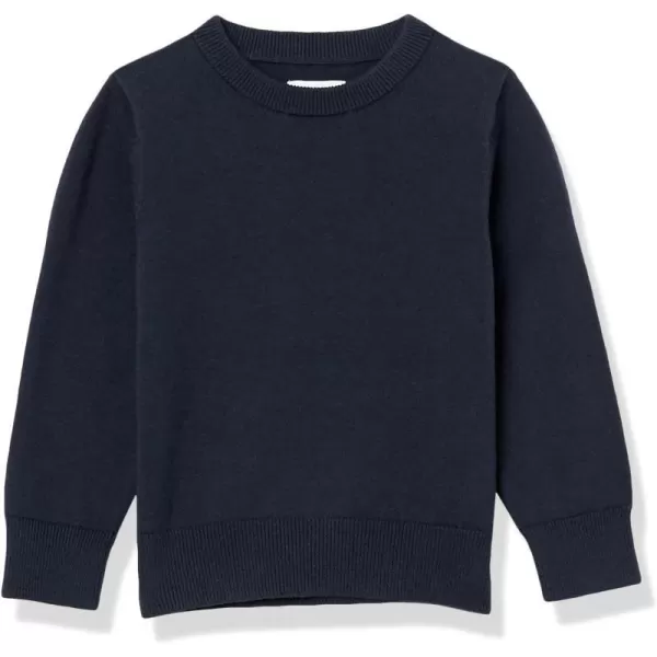 Amazon Essentials Boys and Toddlers Uniform Cotton Crewneck SweaterNavy