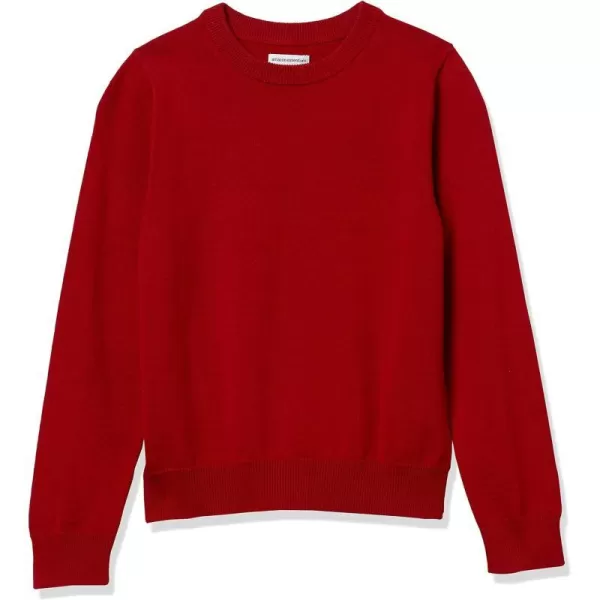 Amazon Essentials Boys and Toddlers Uniform Cotton Crewneck SweaterRed