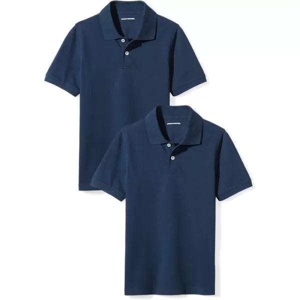 Amazon Essentials Boys and Toddlers Uniform ShortSleeve Pique Polo Shirt Multipacks2 Navy