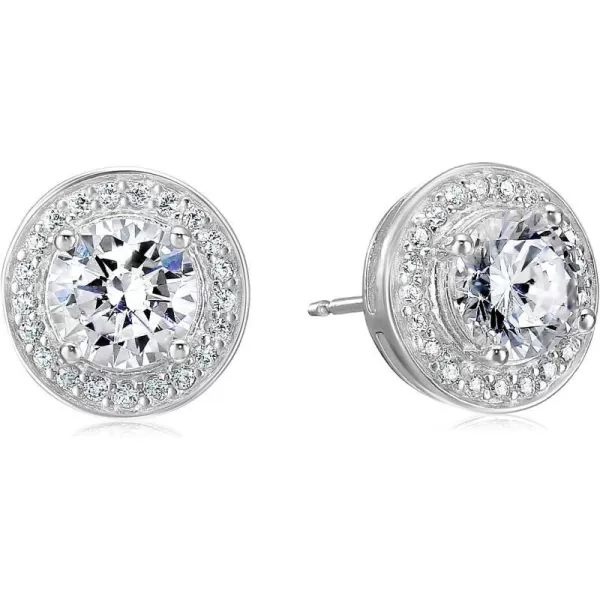 Amazon Essentials Cubic Zirconia Classic Halo Stud Earrings in Sterling SilverSilver