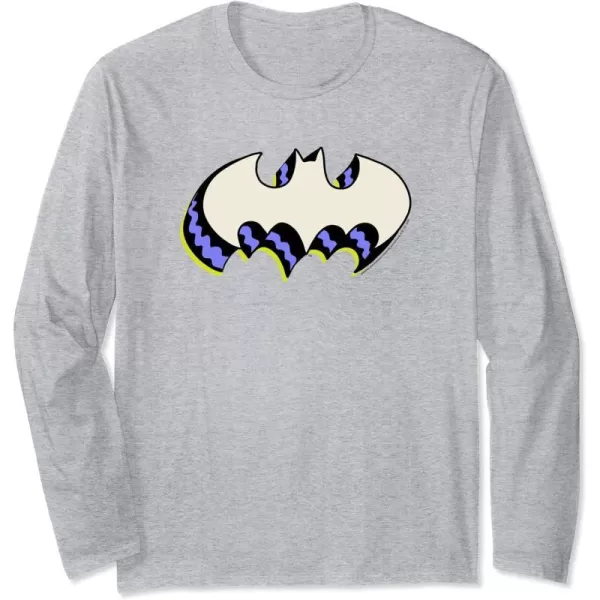 Amazon Essentials DC Comics Batman 3D Bat Logo Long Sleeve TShirtHeather Grey