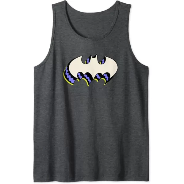 Amazon Essentials DC Comics Batman 3D Bat Logo Tank TopDark Heather Grey