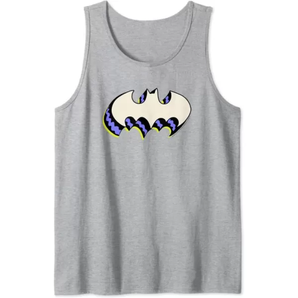 Amazon Essentials DC Comics Batman 3D Bat Logo Tank TopHeather Grey