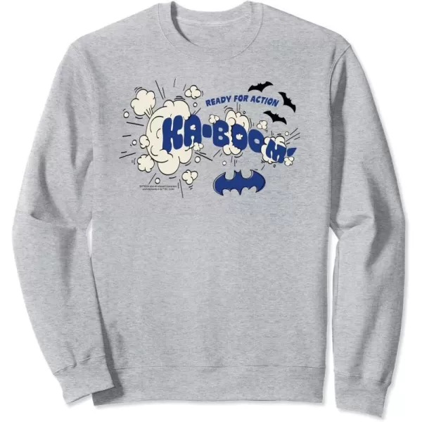 Amazon Essentials DC Comics Batman Comic Kaboom Ready for Action SweatshirtHeather Grey