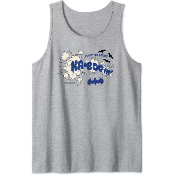 Amazon Essentials DC Comics Batman Comic Kaboom Ready for Action Tank TopHeather Grey