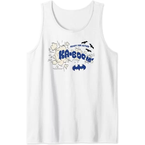 Amazon Essentials DC Comics Batman Comic Kaboom Ready for Action Tank TopWhite