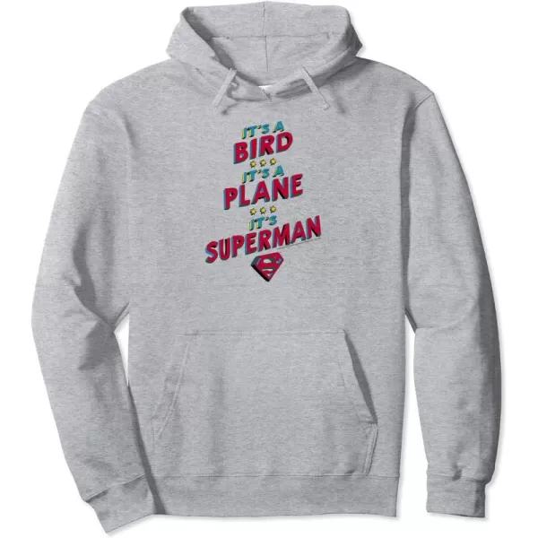 Amazon Essentials DC Comics Its a Bird Its a Plane Its Superman Pullover HoodieHeather Grey