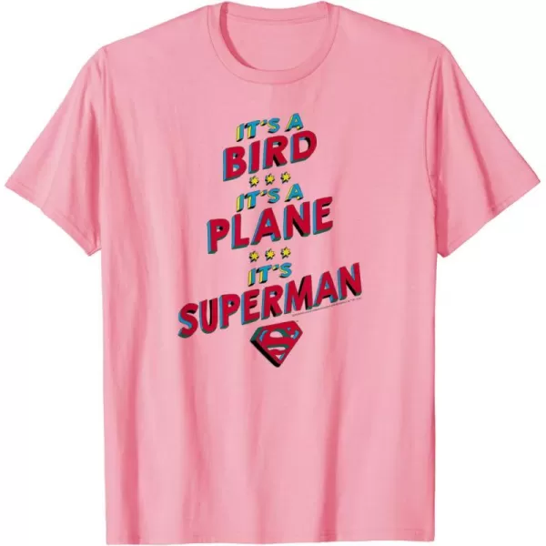 Amazon Essentials DC Comics Its a Bird Its a Plane Its Superman TShirtPink