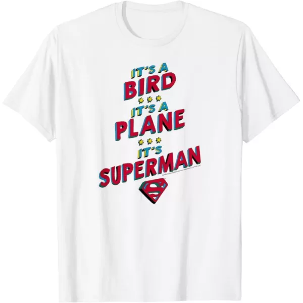 Amazon Essentials DC Comics Its a Bird Its a Plane Its Superman TShirtWhite