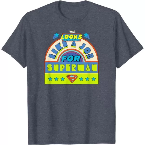 Amazon Essentials DC Comics This Looks Like a Job for Superman TShirtHeather Blue