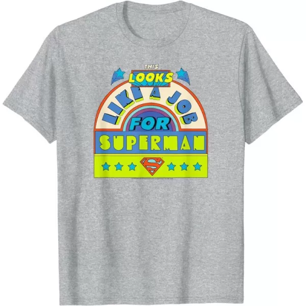 Amazon Essentials DC Comics This Looks Like a Job for Superman TShirtHeather Grey