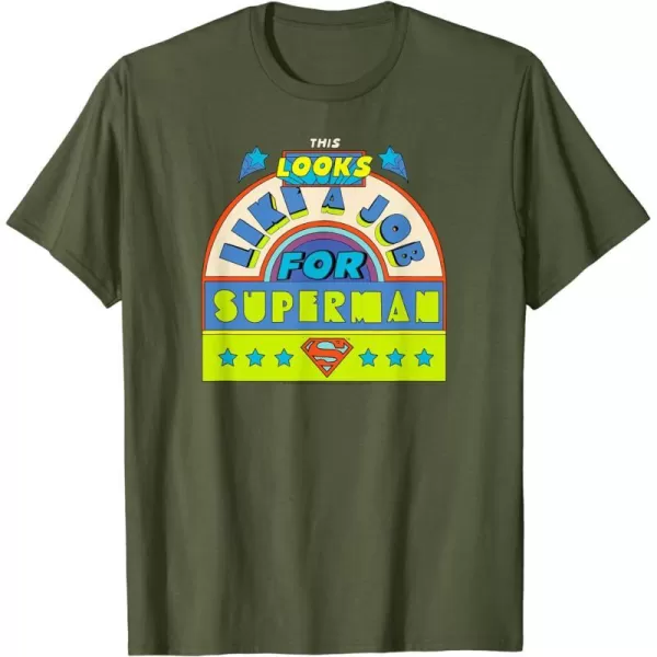 Amazon Essentials DC Comics This Looks Like a Job for Superman TShirtOlive Green