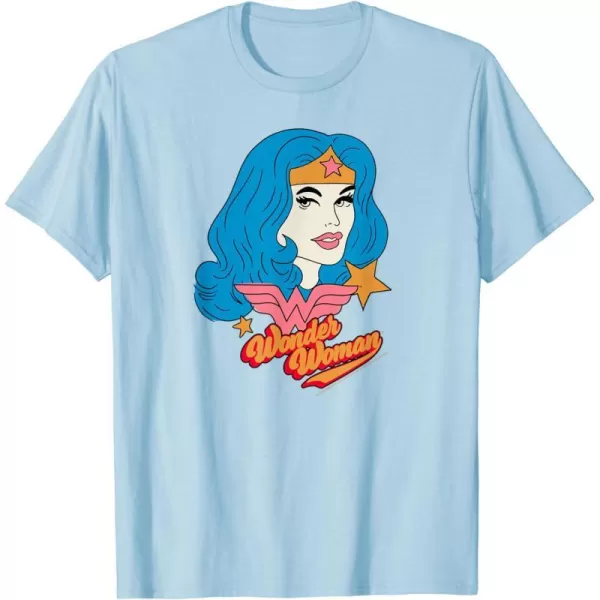 Amazon Essentials DC Comics Wonder Woman Comic Portrait TShirtBaby Blue