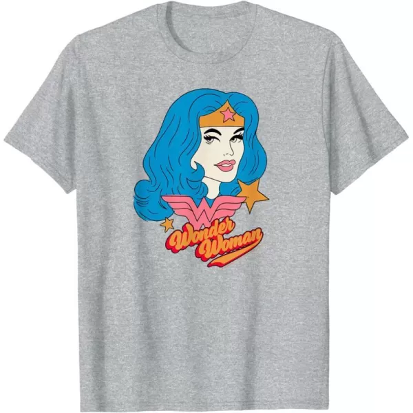 Amazon Essentials DC Comics Wonder Woman Comic Portrait TShirtHeather Grey