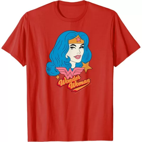 Amazon Essentials DC Comics Wonder Woman Comic Portrait TShirtRed