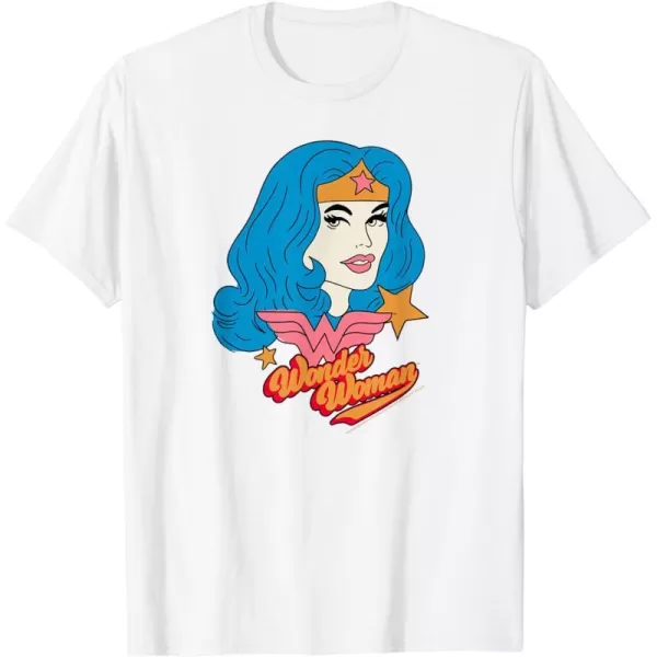 Amazon Essentials DC Comics Wonder Woman Comic Portrait TShirtWhite