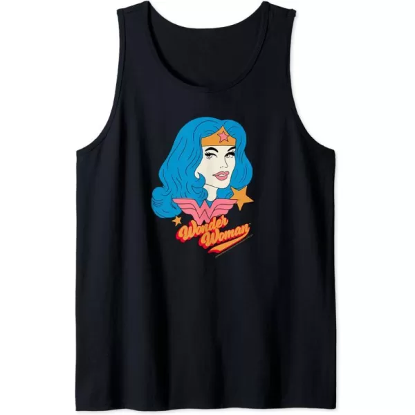 Amazon Essentials DC Comics Wonder Woman Comic Portrait Tank TopBlack