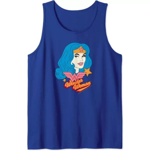 Amazon Essentials DC Comics Wonder Woman Comic Portrait Tank TopRoyal Blue