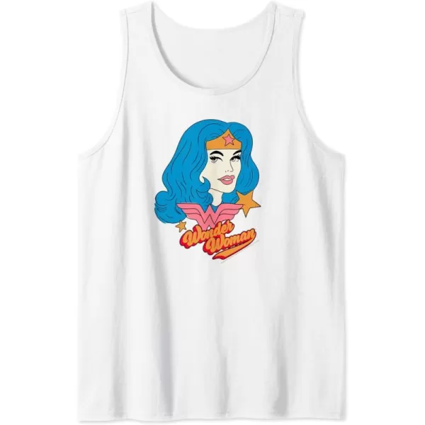 Amazon Essentials DC Comics Wonder Woman Comic Portrait Tank TopWhite